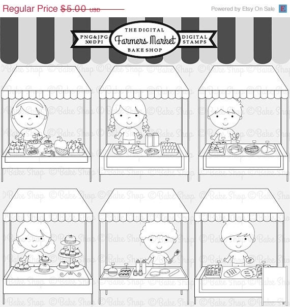 30% OFF farmers market stamps clipart clip art - Farmers Market Stamps