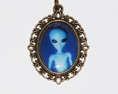 Blue Alien Necklace