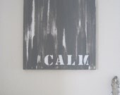 One Of A Kind 'CALM' Original Painting Subway Sign 16 x 20 Acrylic on Canvas French Nordic Industrial Rustic Home Decor