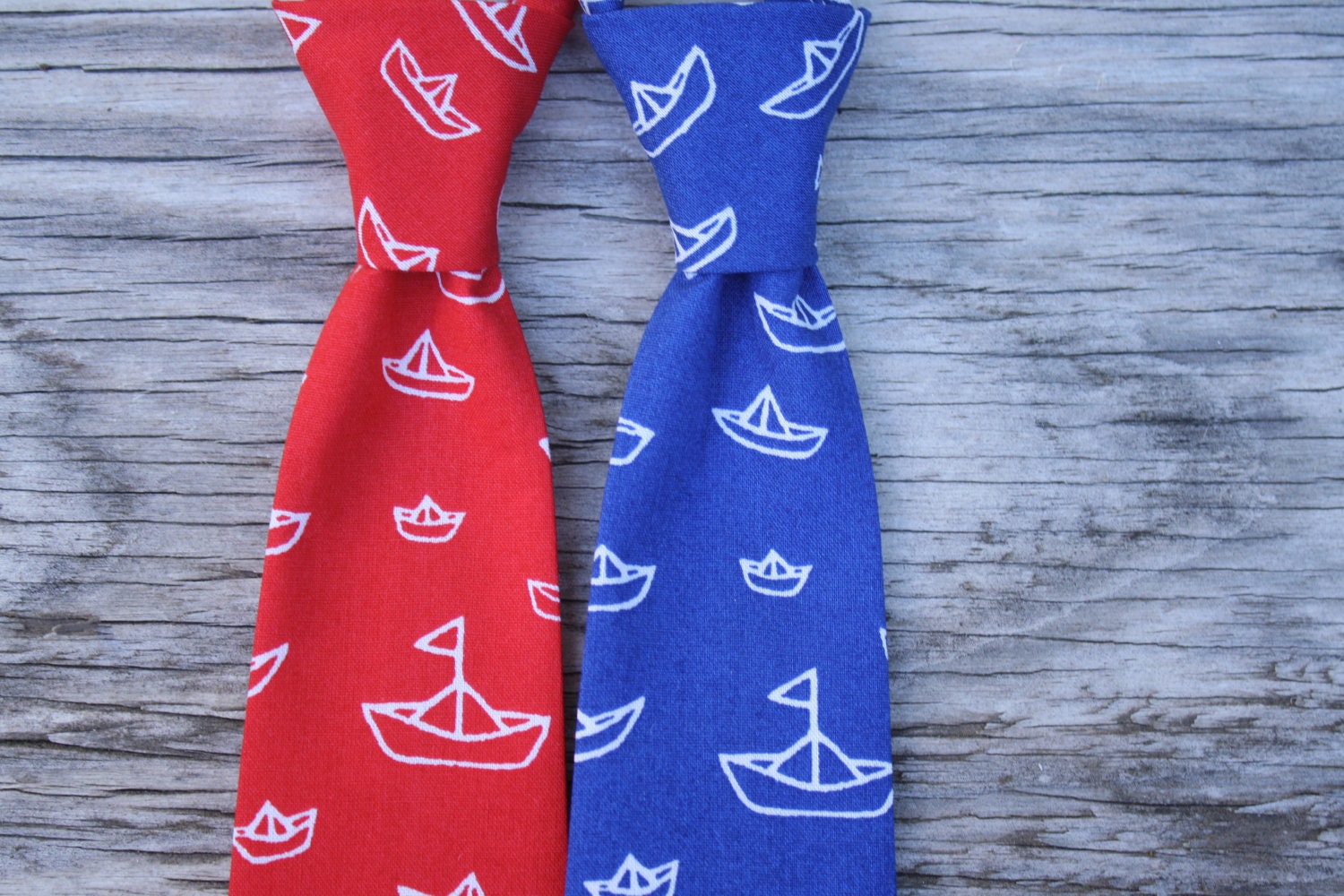 toddler boys ties Nautical, Red Neck Tie, Blue Neck Tie