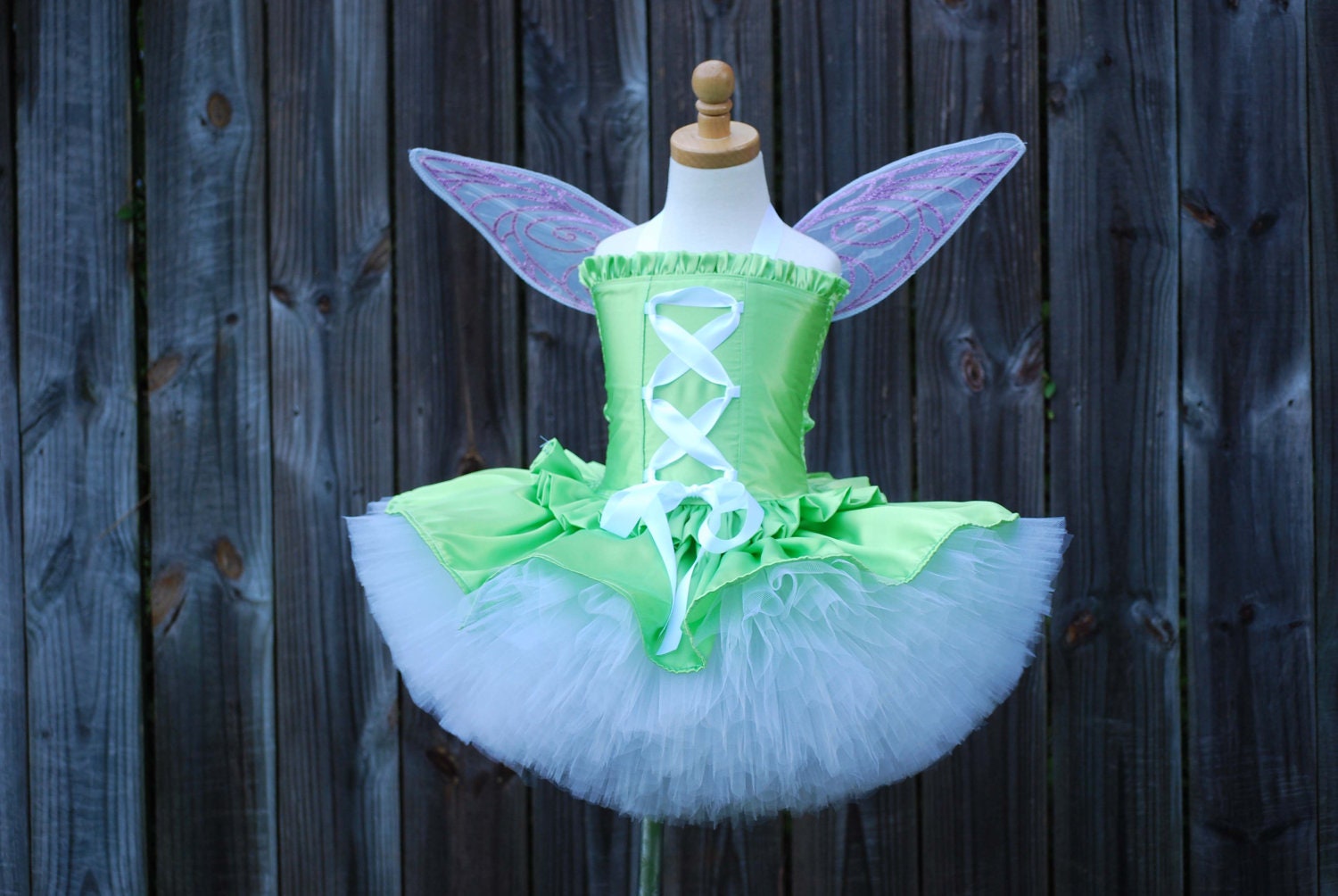 Custom Tinkerbell inspired party costume size 18 months 24 mos 12 m 2T 3T 4T 5/6