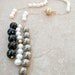 Black and white Statement Necklace - White Pearl Necklace OOAK Chain, Black Onyx, Gold Pyrite, Vermeil