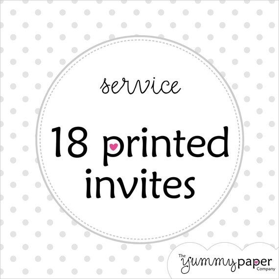 18 Printed Invites - 5x7 Invite Printing - Professional Printing Service Il_570xn