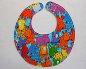 Baby Bibs, four soft layers, reversible, blue with puppies, puppies, puppies