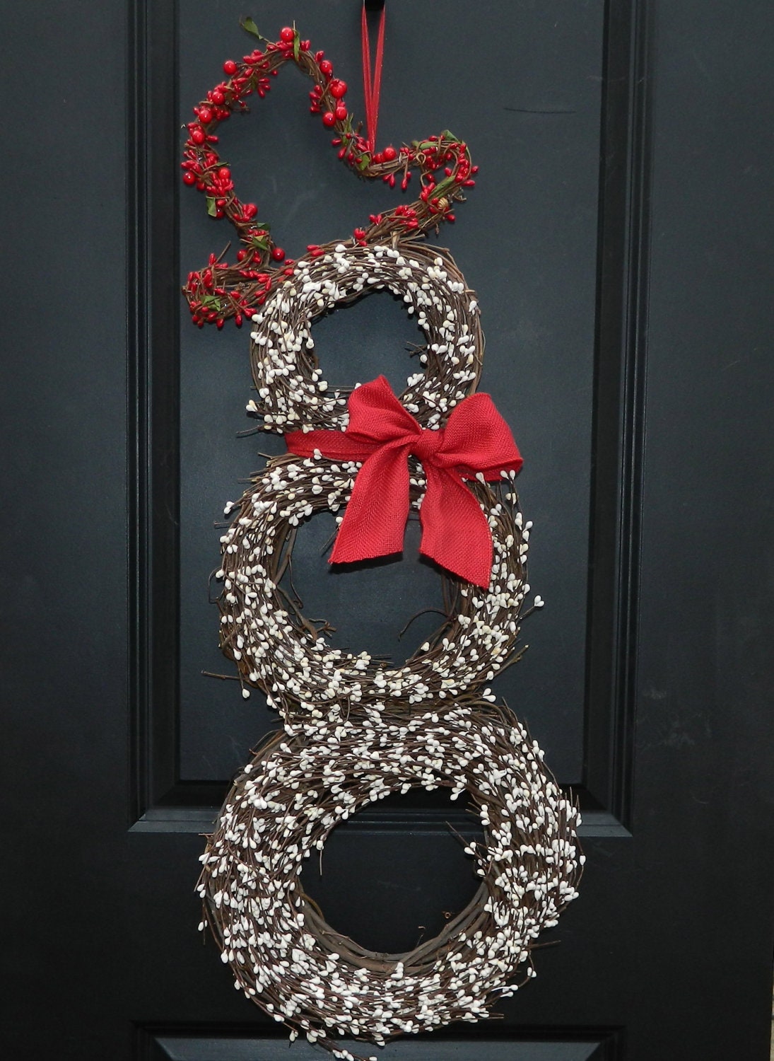 Christmas Wreath - Snowman Wreath - Holiday Wreath - EverBloomingOriginal