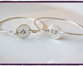ZODIAC BANGLE BRACELET - Hand Stamped Sterling Silver Zodiac Bangle