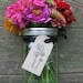 Set of 10 Dandelion Stamped  Kraft Tags with Black Ribbon