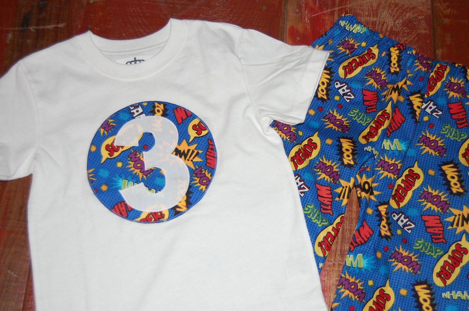 boys pajamas with initial or number in a circle
