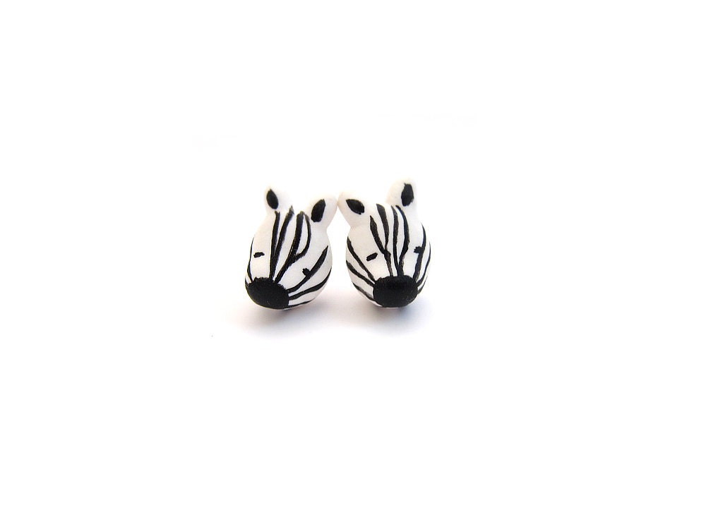 Miniature zebra earrings