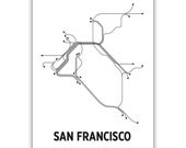 San Fransico Lineposter - White/Black