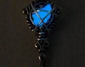 Small Glow in the Dark Key Necklace - Silver