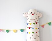 Monkey Plush Softie Fabric Animal Bunting Embroidery