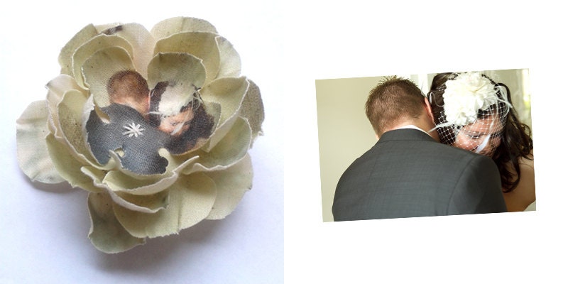 Custom made flower brooch size S with your picture