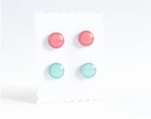 Post earrings set - Minimalist small stud earrings - Simple jewelry - Tiny ear post