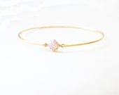 Vintage Square Purple Opal Set Stone Bangle,  Stackable Bracelet, Gem Stone Bangles, Stones in Settings Bracelet, Bezel Bangle
