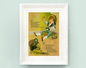 Vintage Nursery Rhyme Fairytale Poem Print for Babys Bedroom. Little Jack Horner Baa Baa Black Sheep 8x10 Vintage Nursery Print Eric Kincaid