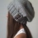Knit slouchy hat - HEATHER GRAY (more colors available - made to order)