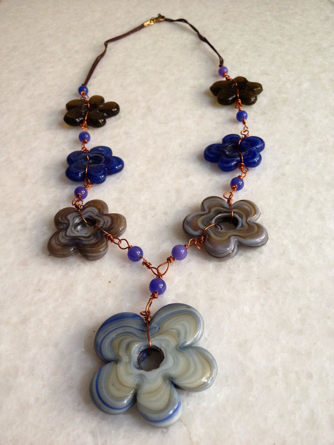 Short Necklaces - Flower Glass Group 2