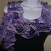 Reserve for Barbara Ruffle scarf hand knit lace and soft lilac purple scarf