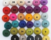 100% Wool Felt Balls,  50 pcs, 1 inch (2.3 cm), pure wool, pick your colors
