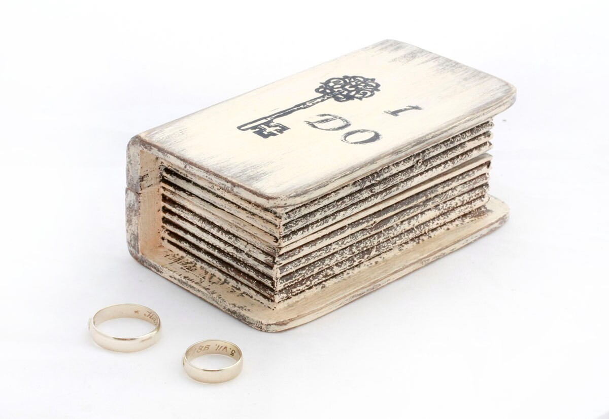 Ring Bearer Wedding box, Ring Bearer Box, ,  Personalized Ring Bearer Box, Jewelry box ,  distressed box  , 41/2 "x  3"x  2" - MyHouseOfDreams