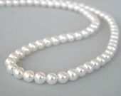 Grade AA White Freshwater Pearls 6mm Semi Round Full Strand Cultured Beads