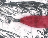 Low Close Out Price-17 inch Ribbon Necklace-Dark Red