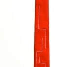 Frankie Four Handmade Red Skinny Necktie with White Stitching