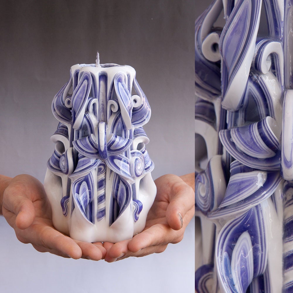 Carved candles - Purple candle