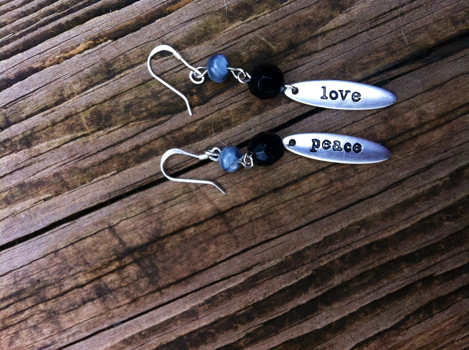 Peace Earrings, Love Earrings, Hippie Earrings, Peace and Love Charm Earrings