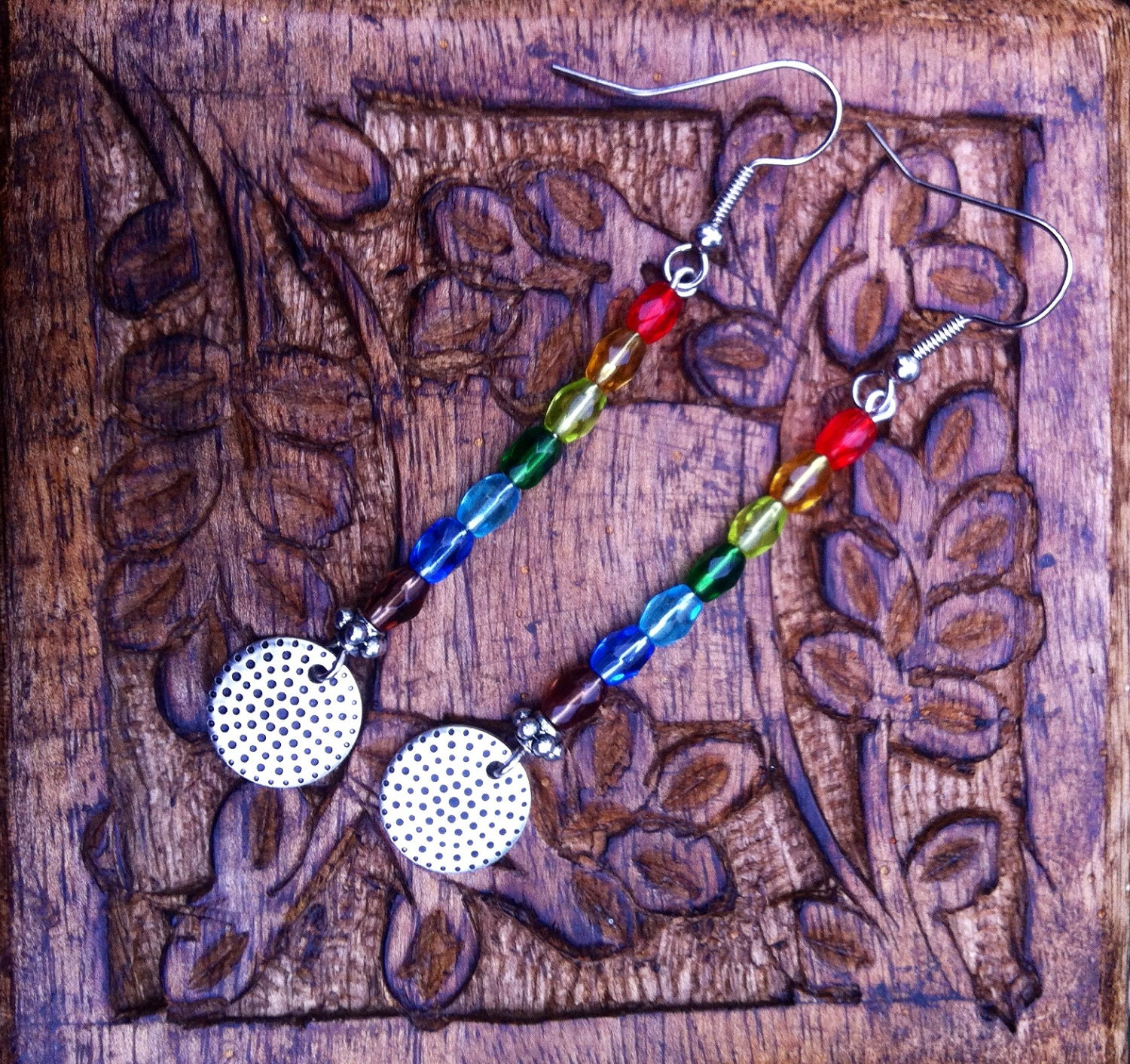 Chakra Earrings, Rainbow Earrings, Hippie Earrings