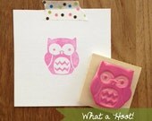 Hand Carved Owl Rubber Stamp