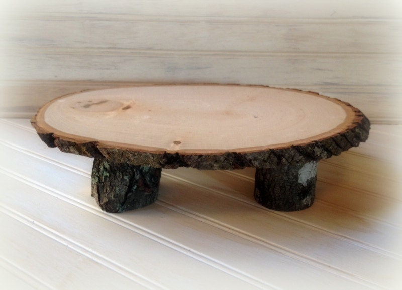 Cake Stand Platter Or Centerpiece Wood Tree Slice For Your Reception, Rustic Wedding Decor