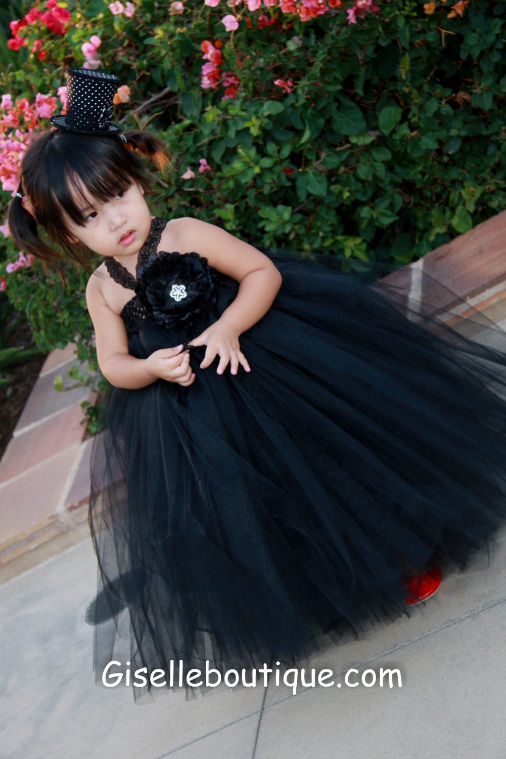 Flower girl dress Black LaceTutu Dress with Black flowers. baby tutu dress, toddler tutu dress, wedding, birthday, Newborn, 2t,3t,4t,5t