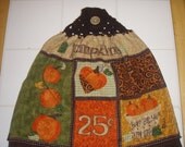 Pumpkin Crocheted Hanging Dish Towel (Double)