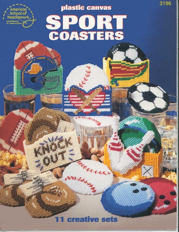 Plastic Canvas Sport Coasters from American by MastersCreations