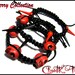 Red and Black Skulls and Spikes Bead Bracelets