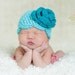 baby hat girls crochet scalloped beanie with large rose you pick any two colors newborn - 4T available free shipping