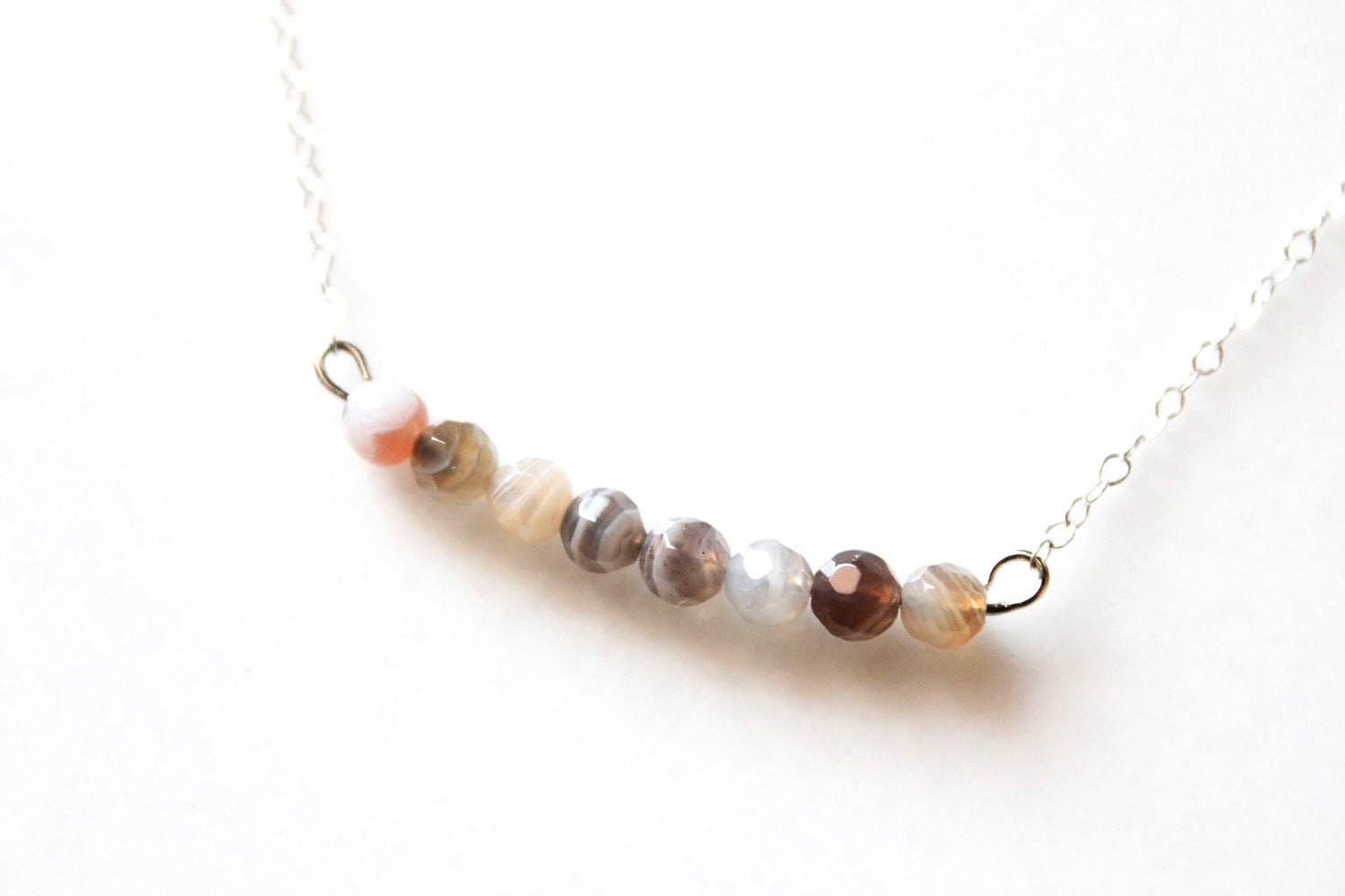 Agate Necklace on Agate Bar Necklace By Thealteredchain On Etsy