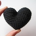 crochet heart black valentine's day love gift