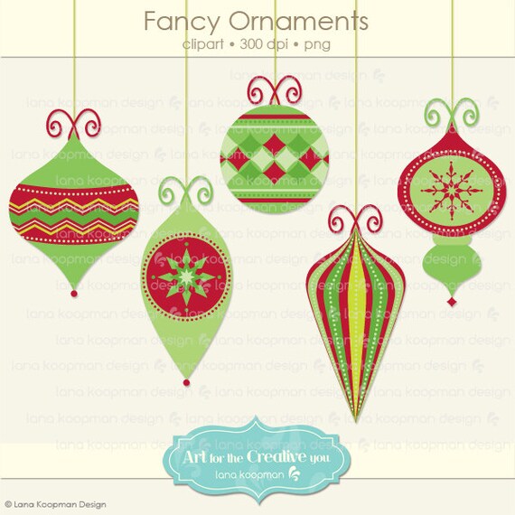 Christmas Ornament Clip Art, Holiday Digital Clipart Il_570xn