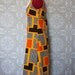 Vintage 1960's 70's Autumnal Geometric Shapes Print Mod Mini Dress S/M