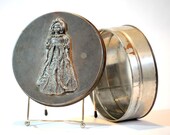 Vintage Gothic Tin Box with Ghostly Cast Iron Girl