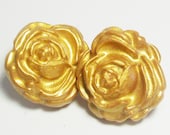 Gold Push Pins Rose Thumbtacks Office Supplies Cork Board Pushpins Desk Accessories Work Space Organizers Gold Roses 