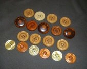 Earth Tone Vintage Plastic Buttons rust, orange, yellow