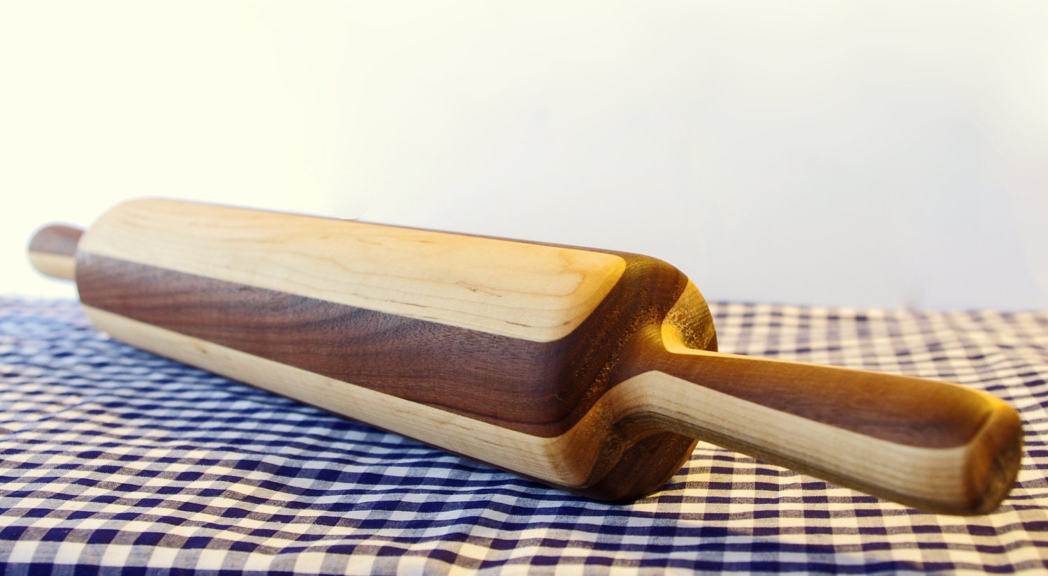 Handcrafted Maple And Walnut Rolling Pin -  Cherry And Walnut Rolling Pin - Wedding Gift - 20 Inchs Total Length - Mothers Day