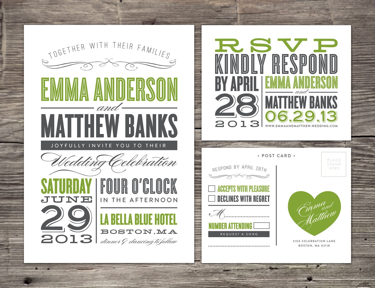 Old Fashioned Wedding Invitation & RSVP