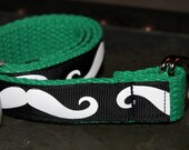 Mustache Belt Green Webbing Belt Kids Mustache