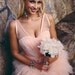 Carrie -  Short Wedding Dress, Repception Dress, Garden Wedding, Peach, Pink Wedding Dress