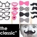 Photo Booth Props - Set of 16 - "The Classic" Pink and Black